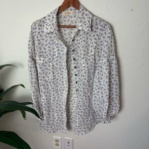Listicle Lavender Floral Button-Down Blouse – Size Small